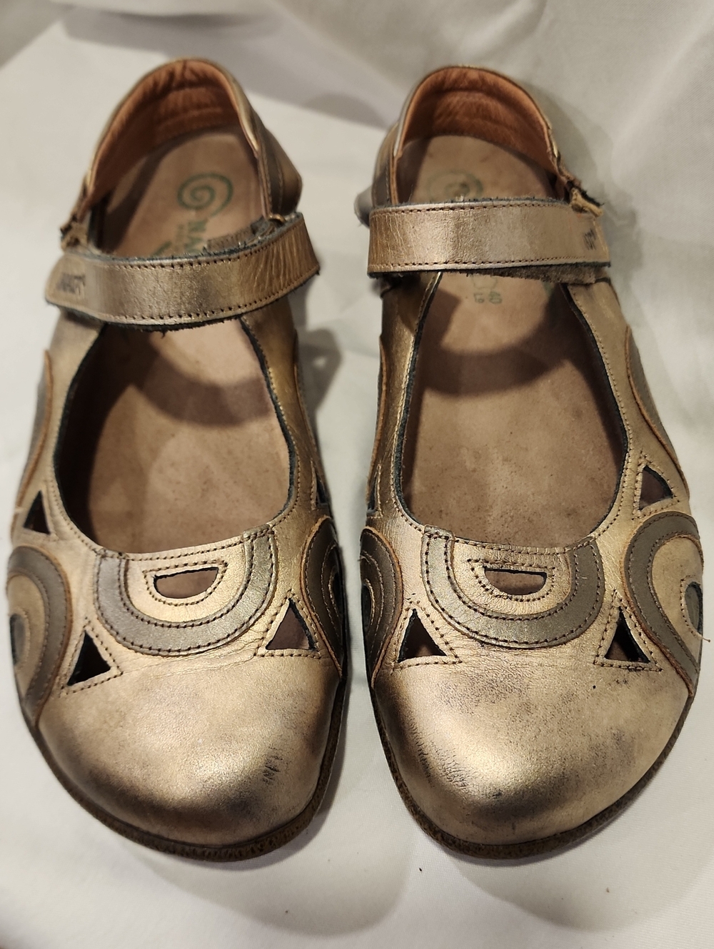 Naot Rongo Metallic Gold Mary Jane Flats - Women